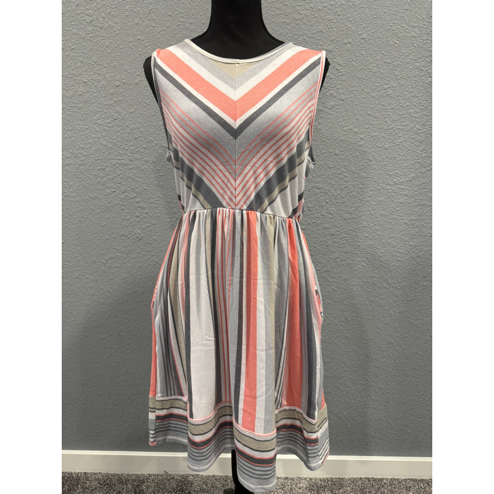 Moonshot Clothing Striped Sleeveless Dress, Sz XL NWT